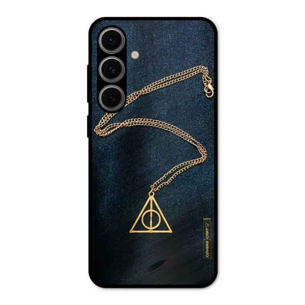Golden Chain Metal Back Case for Galaxy S24 FE