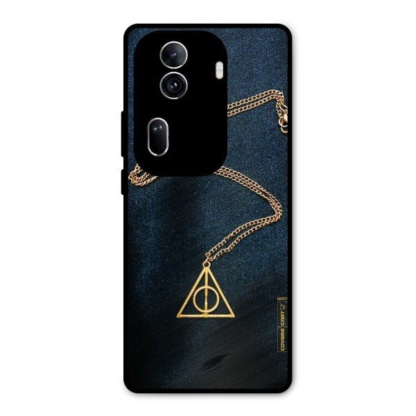 Golden Chain Metal Back Case for Oppo Reno11 Pro 5G