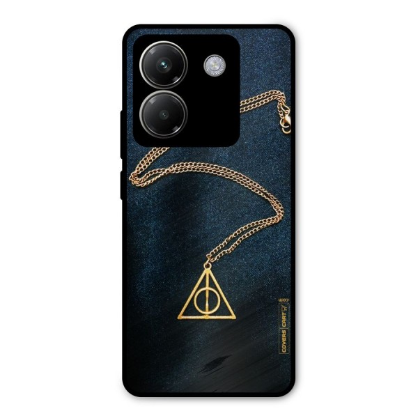 Golden Chain Metal Back Case for Poco M7 Pro 5G