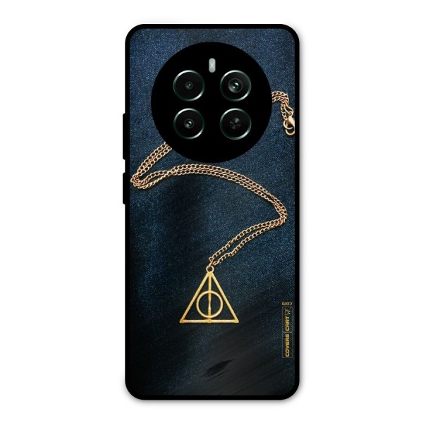 Golden Chain Metal Back Case for Realme 12 Pro Plus