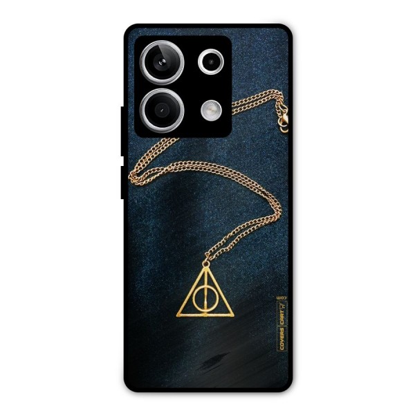 Golden Chain Metal Back Case for Redmi Note 13 5G