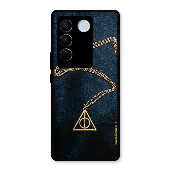 Golden Chain Metal Back Case for Vivo V27
