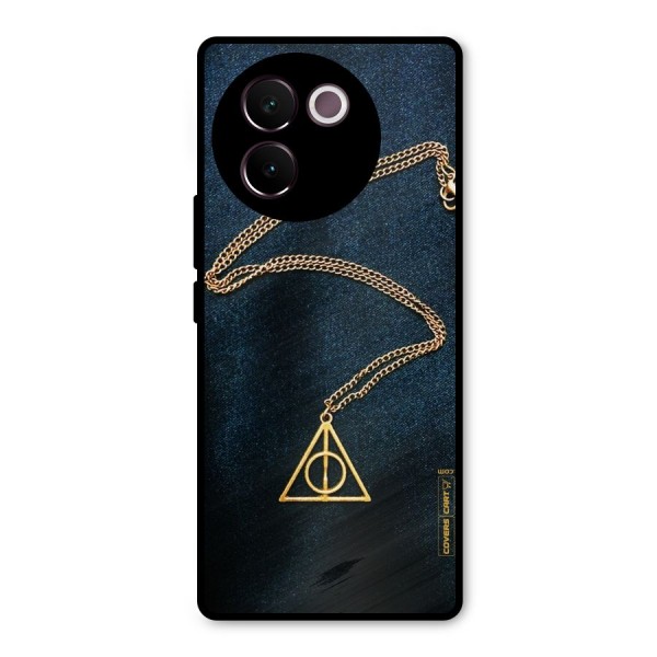 Golden Chain Metal Back Case for Vivo V30e
