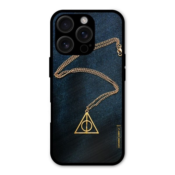 Golden Chain Metal Back Case for iPhone 16 Pro
