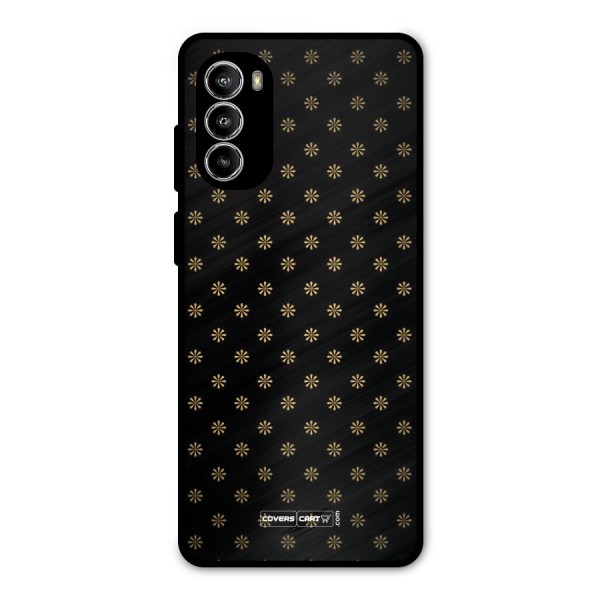 Golden Flowers Metal Back Case for Moto G52