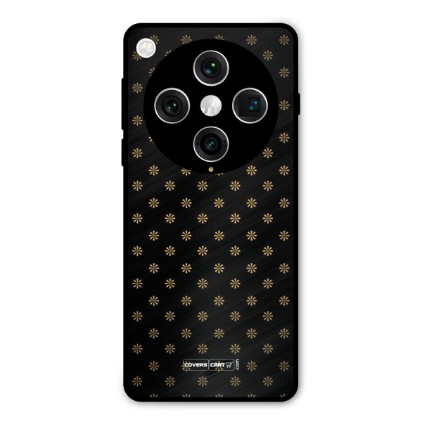 Golden Flowers Metal Back Case for Oppo Find X8 Pro