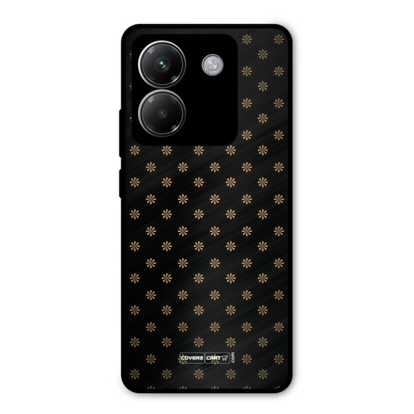Golden Flowers Metal Back Case for Poco M7 Pro 5G