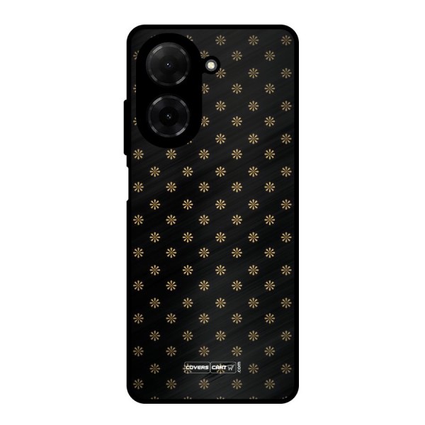 Golden Flowers Metal Back Case for Redmi A5 4G