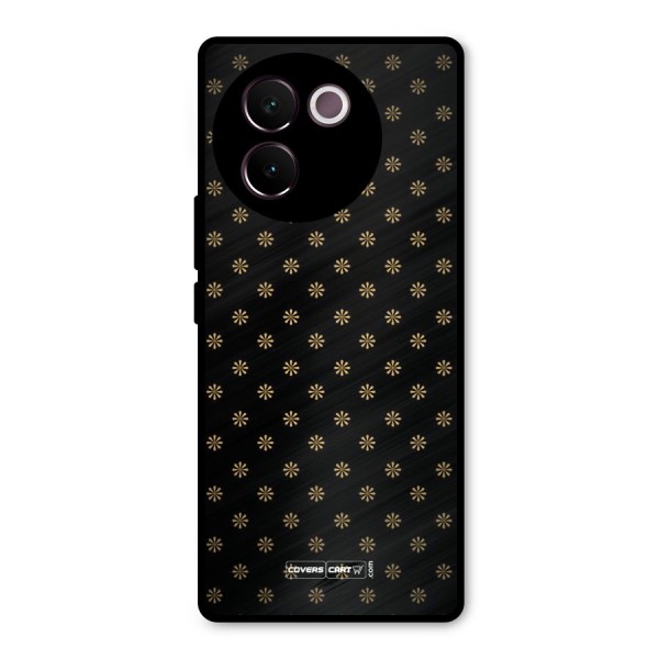 Golden Flowers Metal Back Case for Vivo V30e