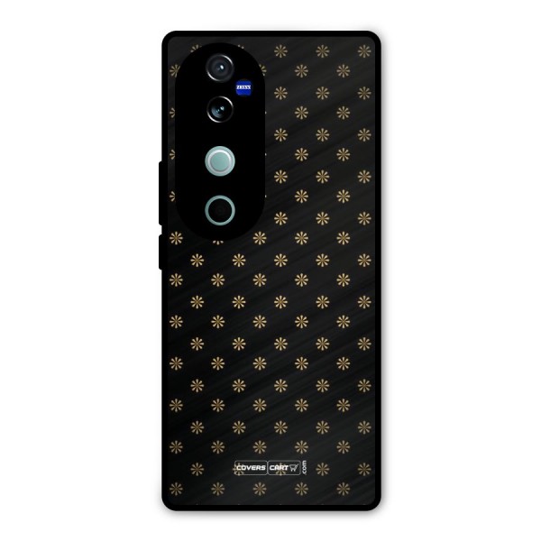 Golden Flowers Metal Back Case for Vivo V40 Pro