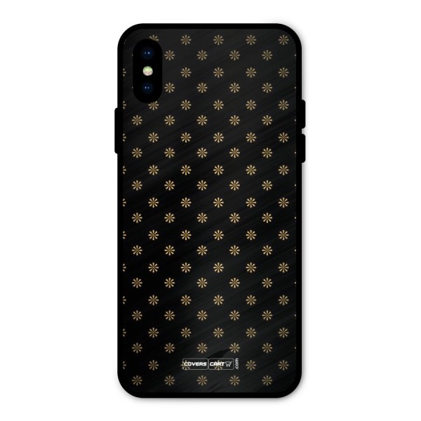 Golden Flowers Metal Back Case for iPhone X