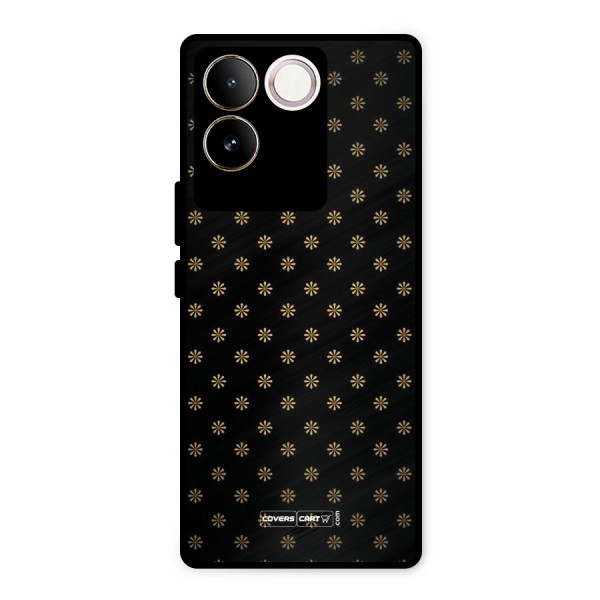 Golden Flowers Metal Back Case for iQOO Z7 Pro