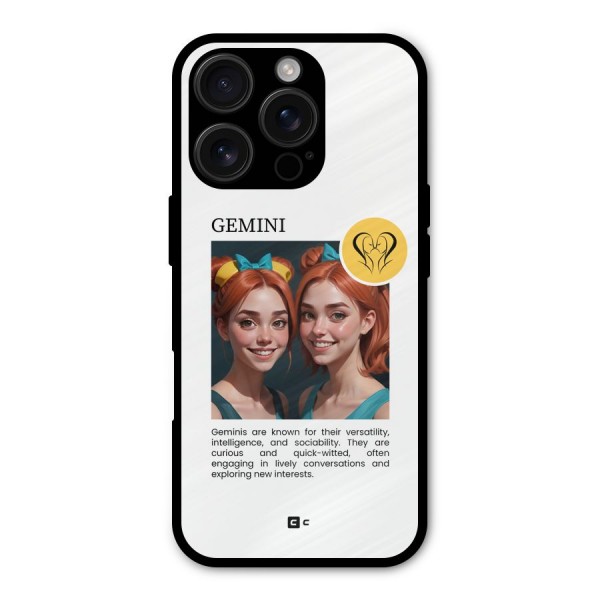 Golden Gemini Metal Back Case for iPhone 16 Pro