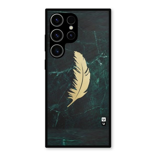 Golden Leaf Metal Back Case for Galaxy S23 Ultra