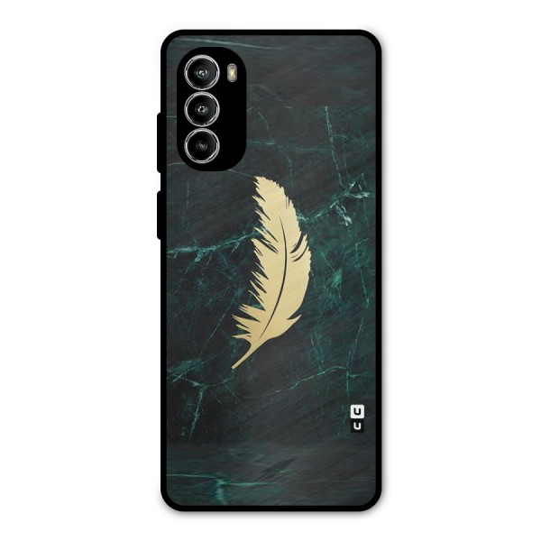 Golden Leaf Metal Back Case for Moto G52