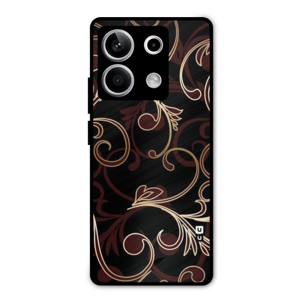 Golden Maroon Beauty Metal Back Case for Redmi Note 13 5G