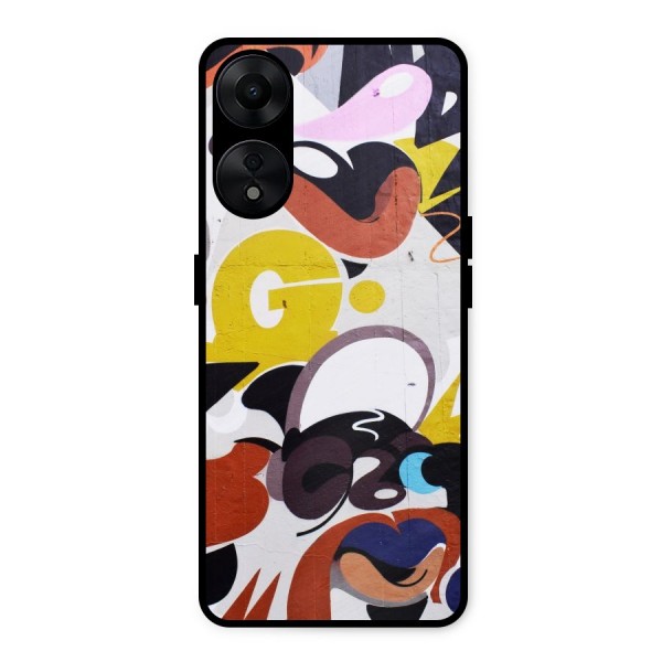 Graffiti Wall Metal Back Case for Oppo A78 5G