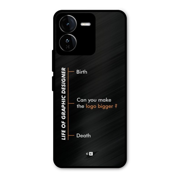 Graphic Designer Life Metal Back Case for iQOO Z9