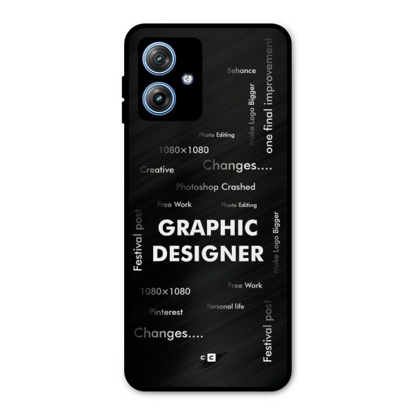 Graphic Designer Struggles Metal Back Case for Moto G54