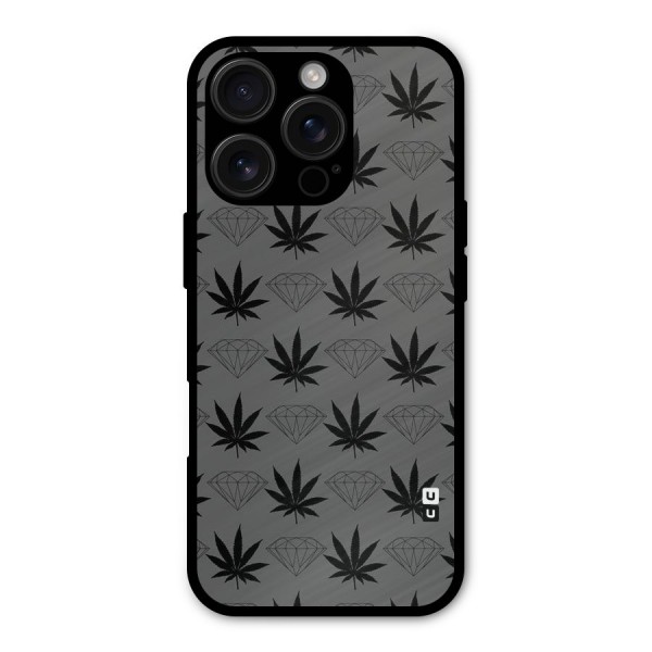 Grass Diamond Metal Back Case for iPhone 16 Pro