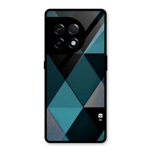 Green Black Shapes Glass Back Case for OnePlus 11R
