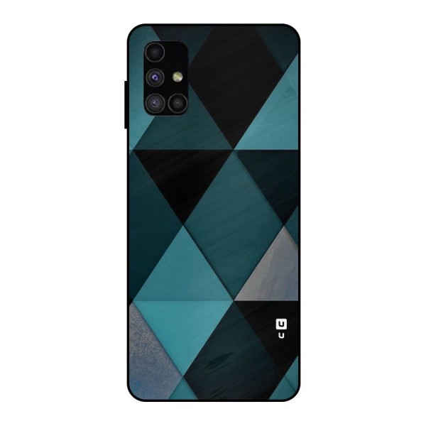 Green Black Shapes Metal Back Case for Galaxy M51