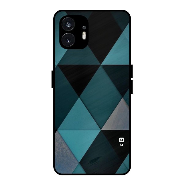 Green Black Shapes Metal Back Case for Nothing Phone 2
