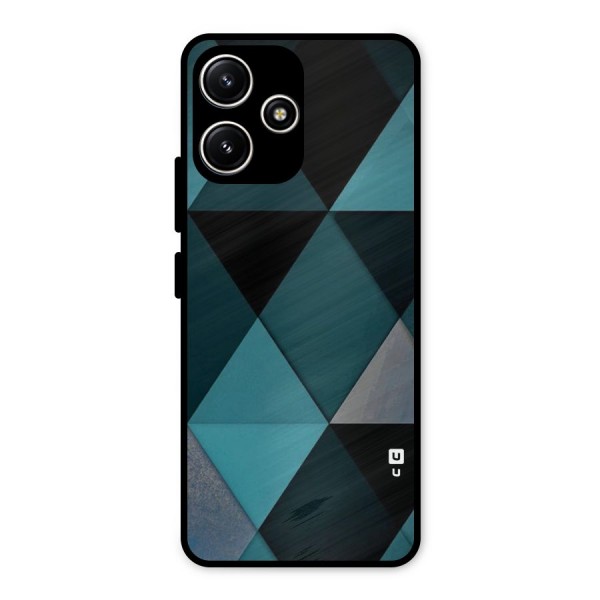 Green Black Shapes Metal Back Case for Redmi 12 5G