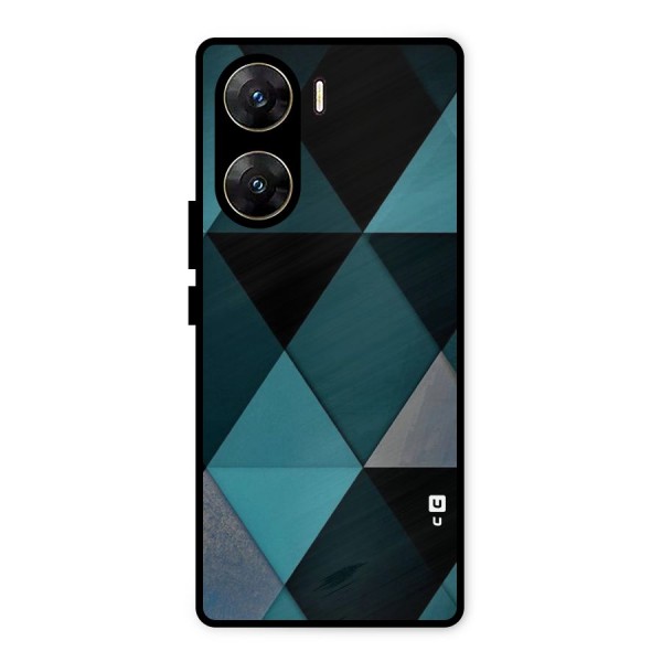 Green Black Shapes Metal Back Case for Vivo V29e