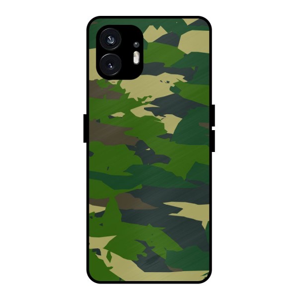 Green Camouflage Army Metal Back Case for Nothing Phone 2