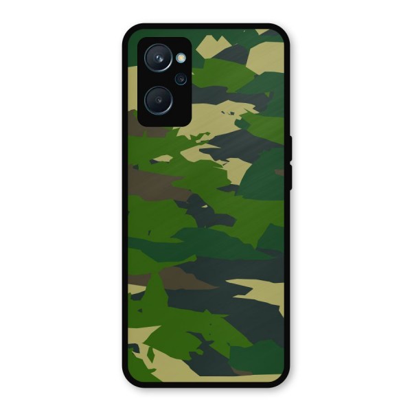 Green Camouflage Army Metal Back Case for Realme 9i