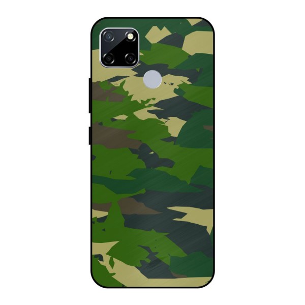 Green Camouflage Army Metal Back Case for Realme Narzo 30A