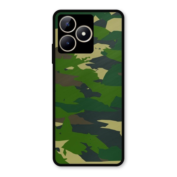 Green Camouflage Army Metal Back Case for Realme Narzo N53