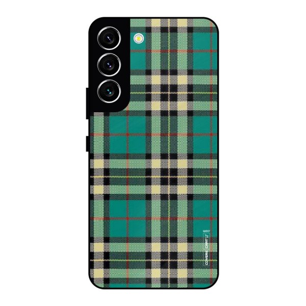 Green Check Metal Back Case for Galaxy S22 5G
