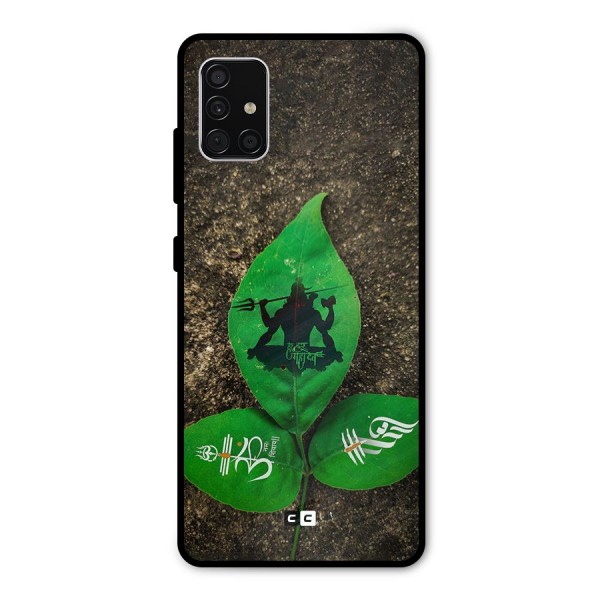 Green Leaf Shiva Metal Back Case for Galaxy A51