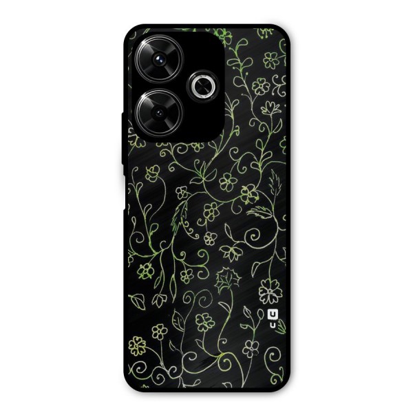 Green Leaves Metal Back Case for Poco M6 Plus