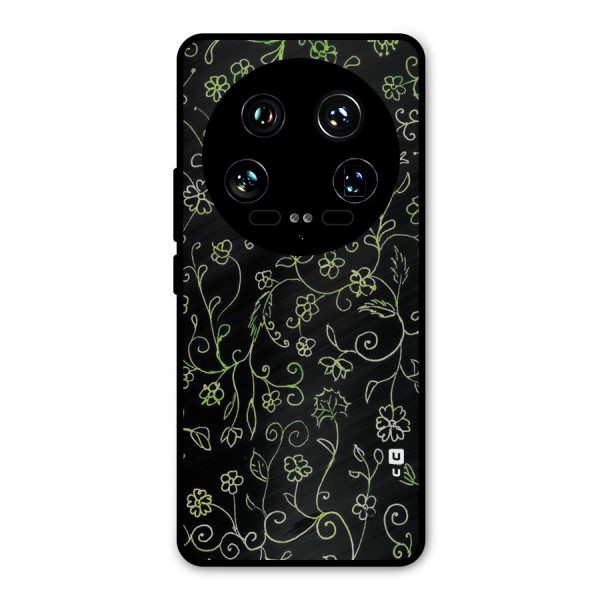 Green Leaves Metal Back Case for Xiaomi 14 Ultra