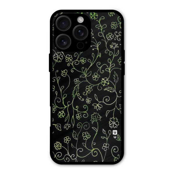 Green Leaves Metal Back Case for iPhone 16 Pro Max