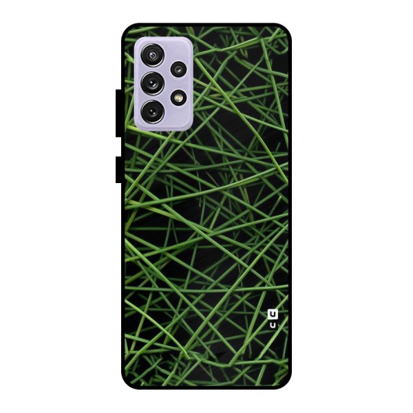 Green Lines Metal Back Case for Galaxy A72