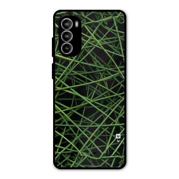 Green Lines Metal Back Case for Moto G52
