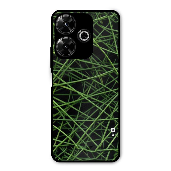 Green Lines Metal Back Case for Poco M6 Plus