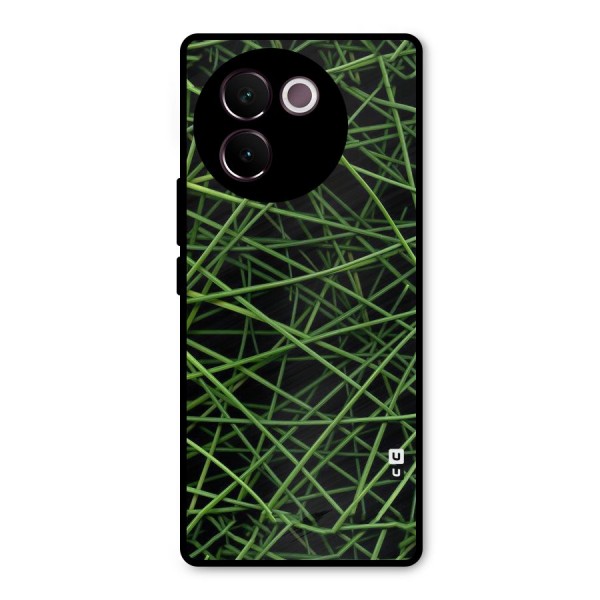 Green Lines Metal Back Case for Vivo V30e