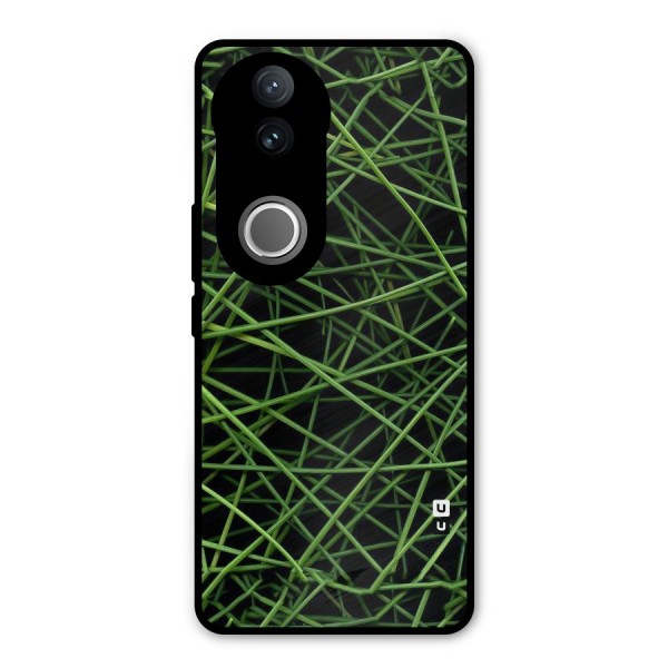 Green Lines Metal Back Case for Vivo V50e