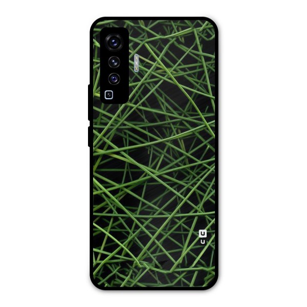 Green Lines Metal Back Case for Vivo X50