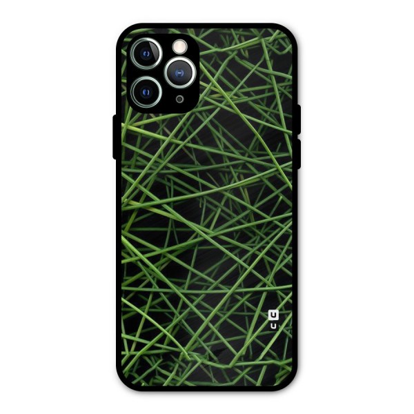 Green Lines Metal Back Case for iPhone 11 Pro Max