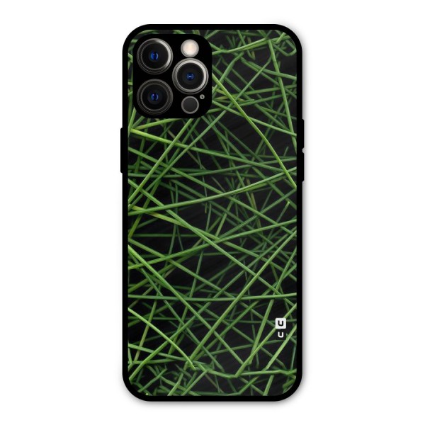 Green Lines Metal Back Case for iPhone 12 Pro Max