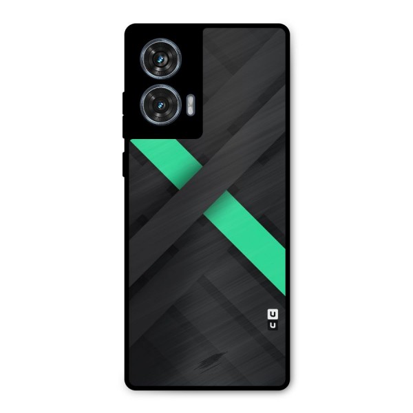 Green Stripe Diagonal Metal Back Case for Motorola G96
