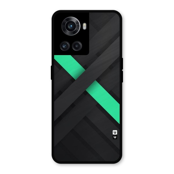 Green Stripe Diagonal Metal Back Case for OnePlus 10R