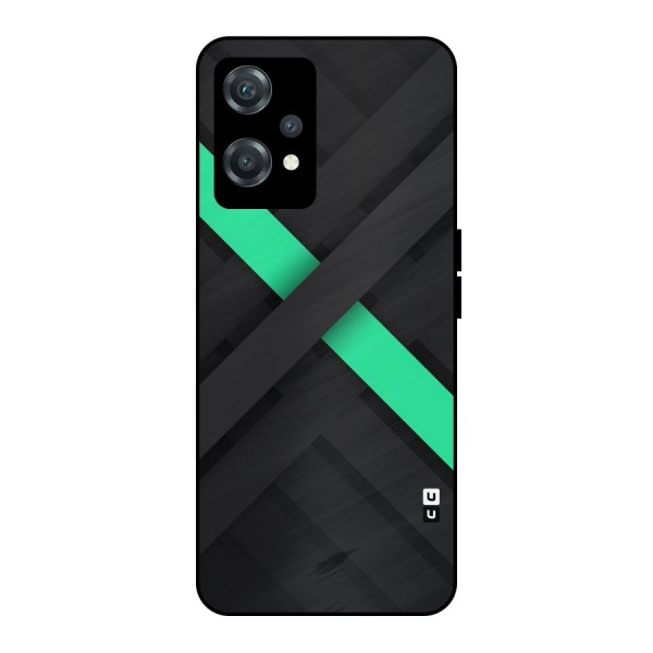 Green Stripe Diagonal Metal Back Case for OnePlus Nord CE 2 Lite 5G