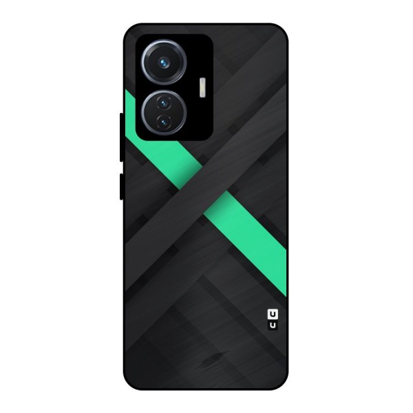 Green Stripe Diagonal Metal Back Case for iQOO Z6 44W